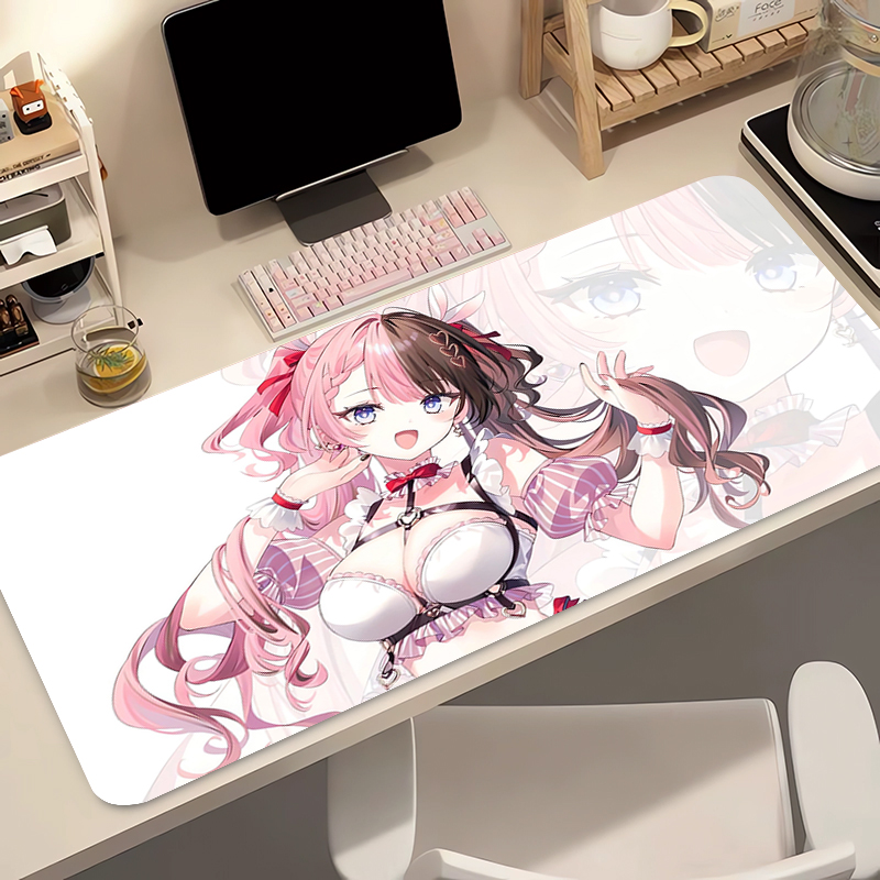 Home Office With Two Desks - Anime Mauspad Gamer XXL Tastaturmatte Zweifarbig