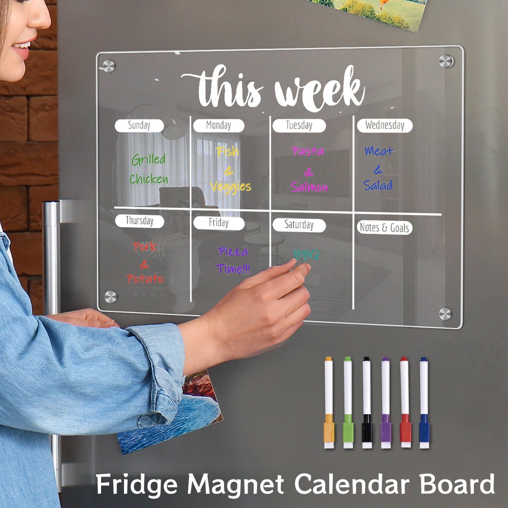 Magnetic Calendar Board - Kühlschrankmagnet, Kalendertafel, Wochenplaner, wiederverwendbar, trocken abwischbar,