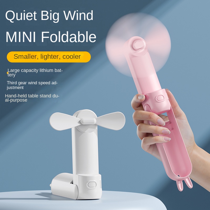 Home Office Gear - 1 Stück Niedlicher Hasen-Ventilator 500mAh Mini-Größe