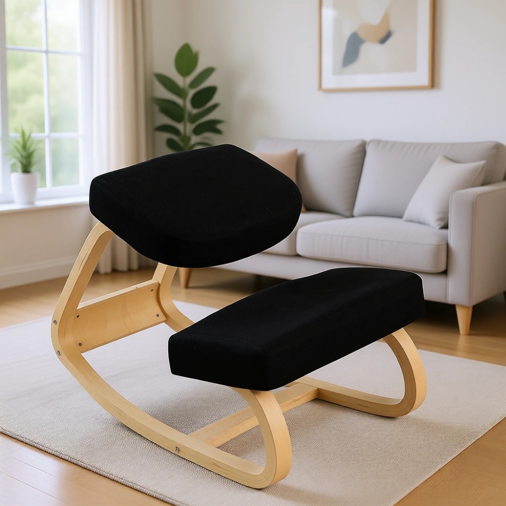 Ergonomic Office Chair - Ergonomischer Holzschaukelstuhl mit Kissen für den