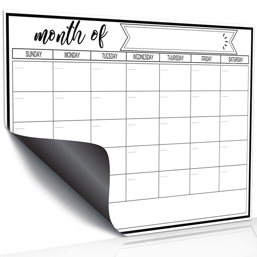 Magnetic Calendar Board - Magnetischer Whiteboard-Aufkleber für den Kühlschrank, Wochen-