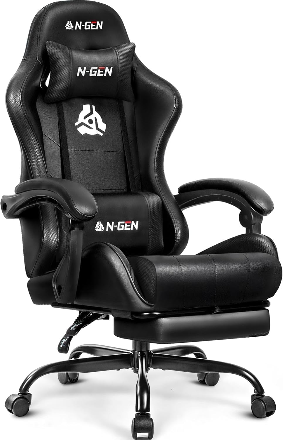 Home Office Desk - Gaming-Stuhl mit Fußstütze und Lendenwirbelstütze für