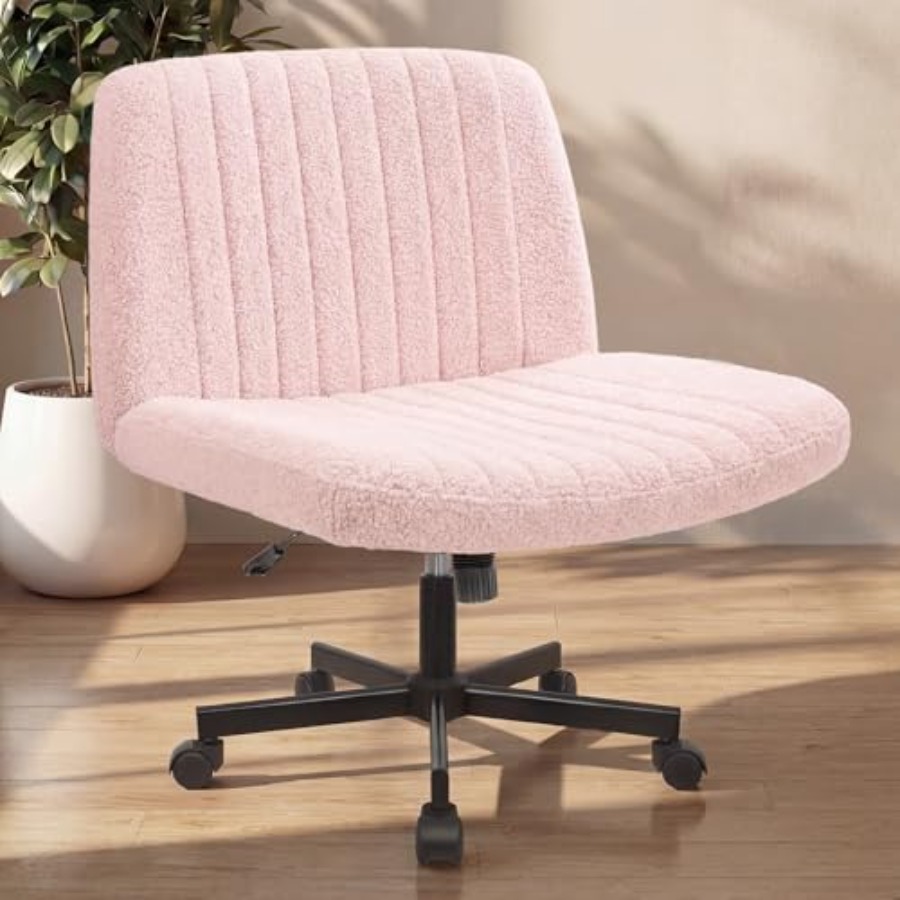 Home Office Desk - Criss-Cross-Stuhl mit Rollen für Home-Office, Armlehnenloser
