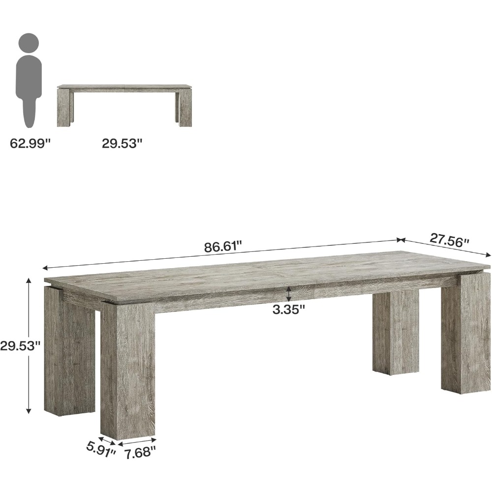 Home Office With Two Desks - „86“ langer moderner Zwei-Personen-Schreibtisch für das