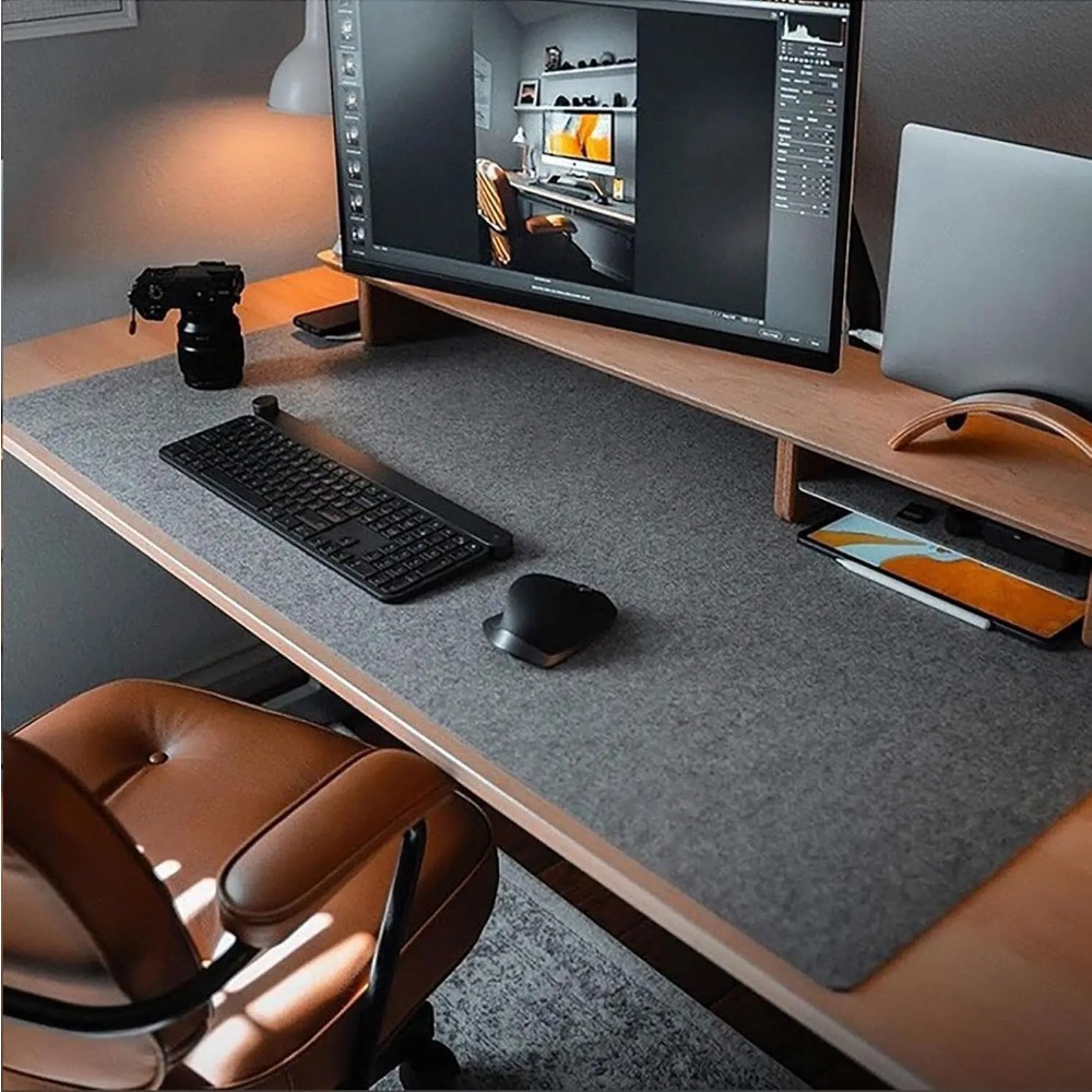 Home Office Keyboard And Mouse - Filz-Schreibtischunterlage, Computermatte für den Schreibtisch (31,5