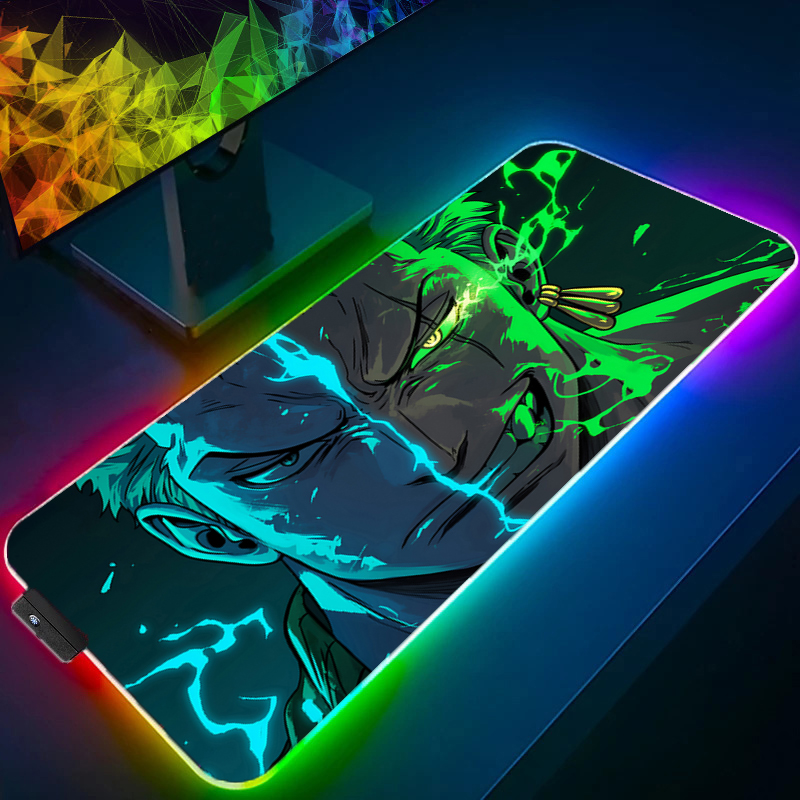 Home Office Keyboard And Mouse - ONE PIECE Zoro Mauspad RGB Gaming