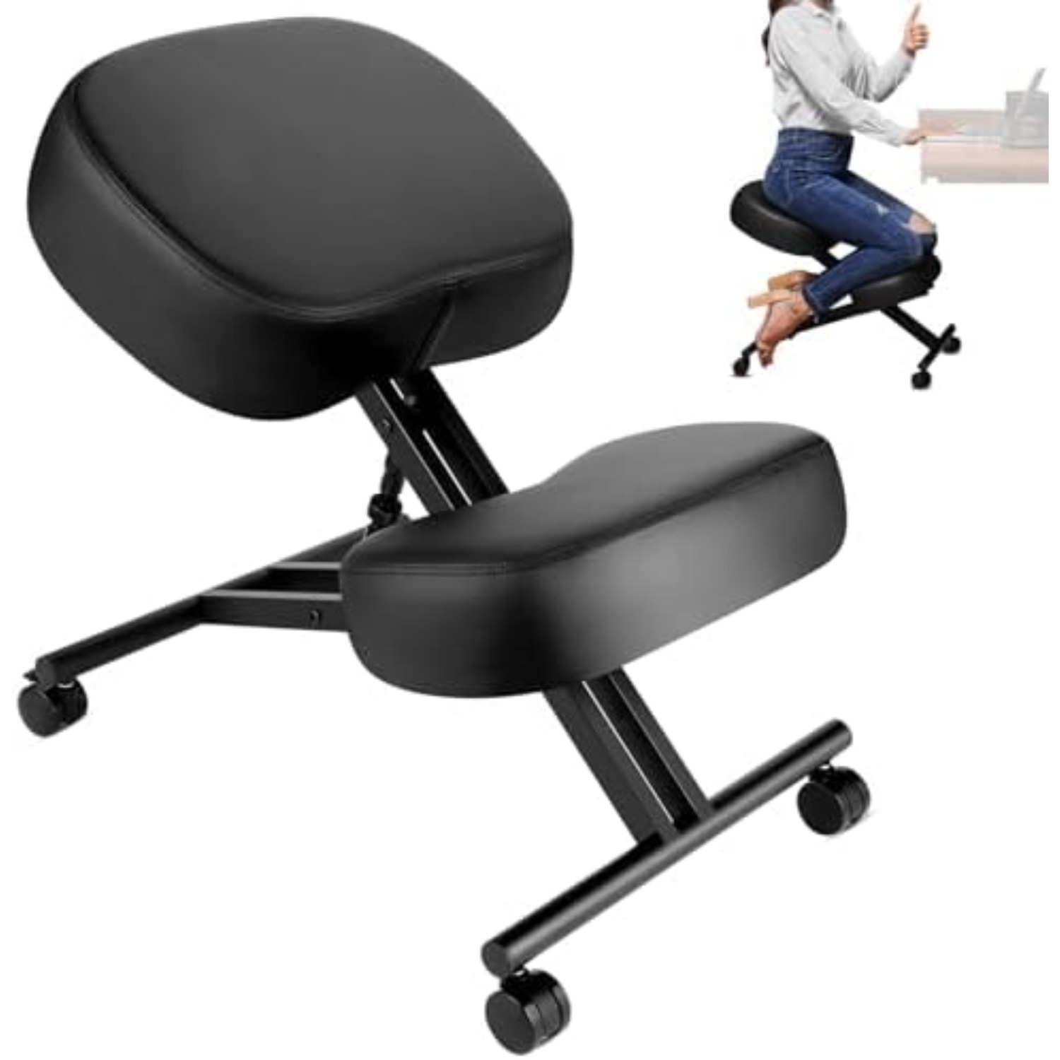 Ergonomic Office Chair - Ergonomischer Kniestuhl, Meditationsstuhl mit Höhenverstellung und