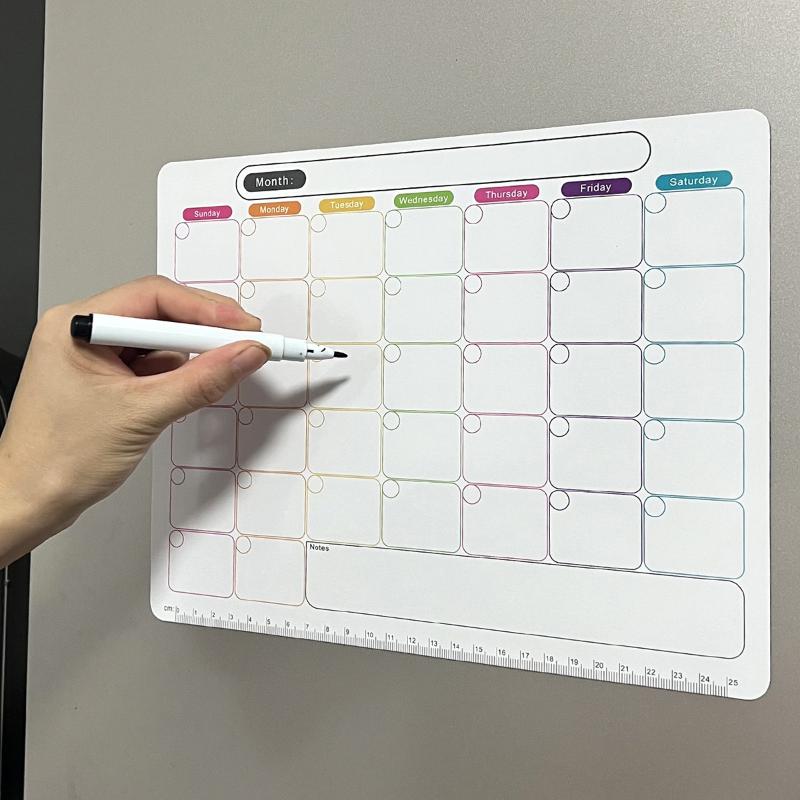 Magnetic Calendar Board - 📚 Magnetischer Kühlschrank-Kalender, trocken abwischbar, Monatsplaner,