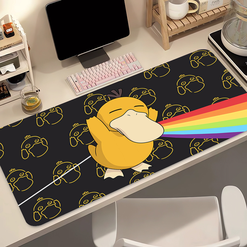 Home Office Keyboard And Mouse - Mauspad aus Naturkautschuk, Pokemon Psyduck, Notizbuch,