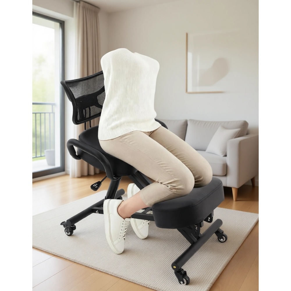 Ergonomic Office Chair - Ergonomischer Kniestuhl mit Rückenlehne und Bremsrollen