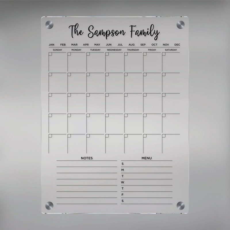 Magnetic Calendar Board - Acryl-Kühlschrankkalender, magnetischer Planer, individuelle trocken abwischbare