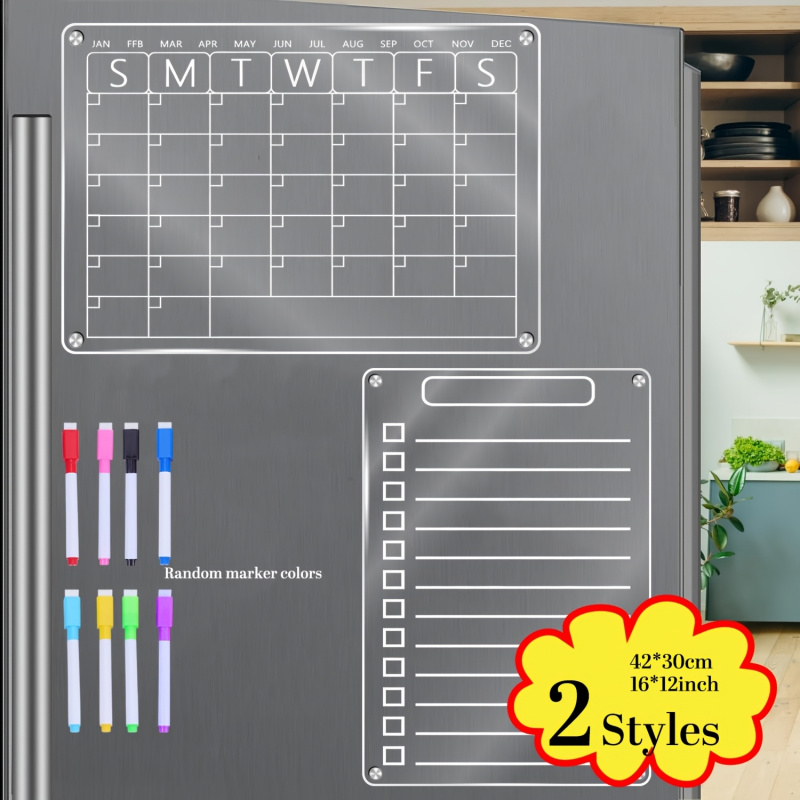 Magnetic Calendar Board - Acryl-Magnetkalender für Kühlschrank, Magnetische Whiteboard-Tafel und