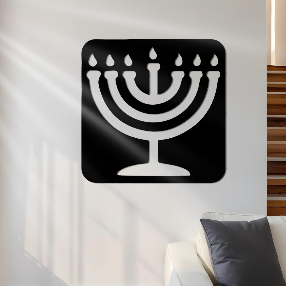 Home Office Free - CIFBUY Eisen-Wandkunst Vintage Menorah Metallskulptur Rostfreie