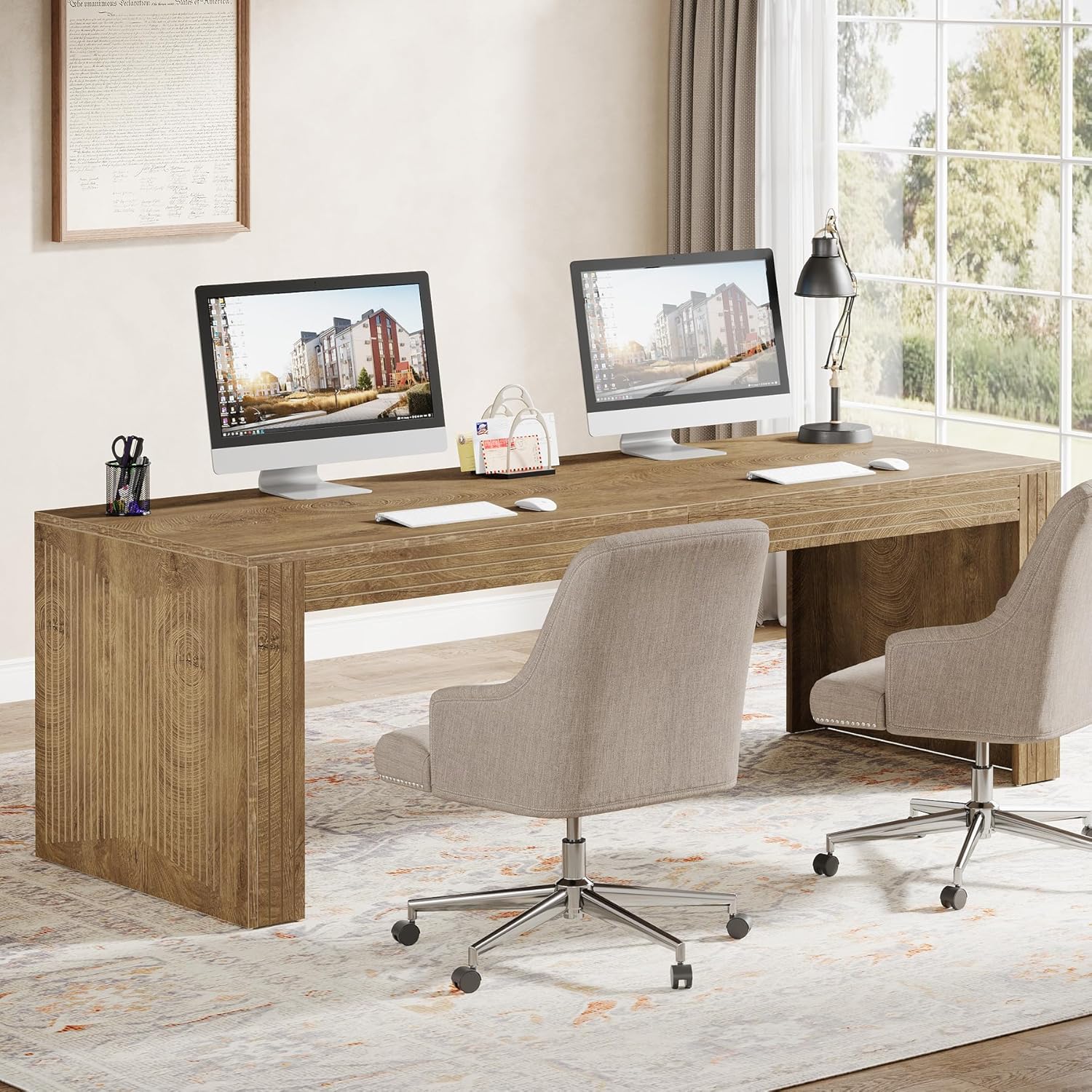 # 79-Zoll Extra Langer Doppel- – Home Office With Two Desks Bewertung und Preis