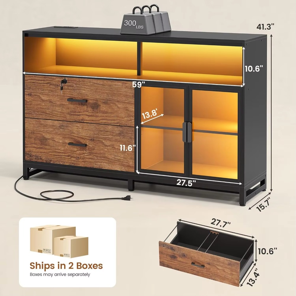 59-Zoll-Aktenschrank, 2 Schubl – Home Office Free Bewertung und Preis
