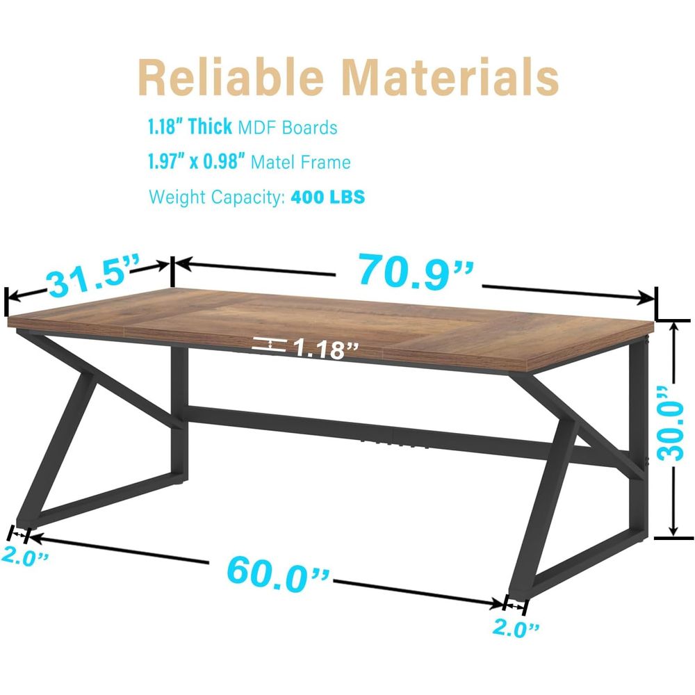 70 Extra langer Doppel-Schreib – Home Office With Two Desks Bewertung und Preis