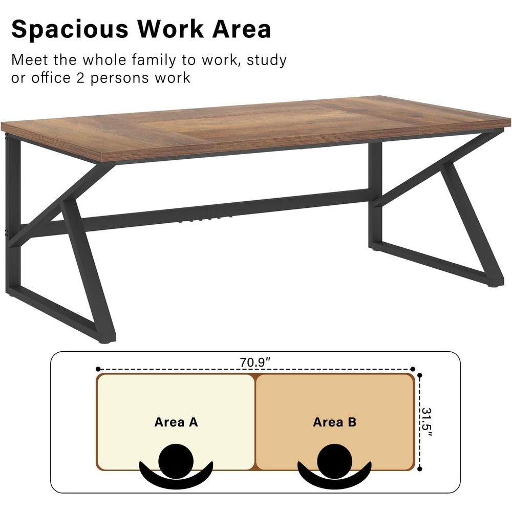 70 Extra langer Doppel-Schreib – Home Office With Two Desks Bewertung und Preis