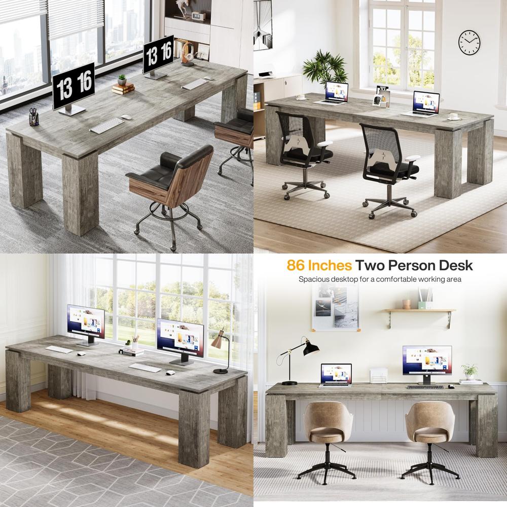 „86“ langer moderner Zwei-Pers – Home Office With Two Desks Bewertung und Preis