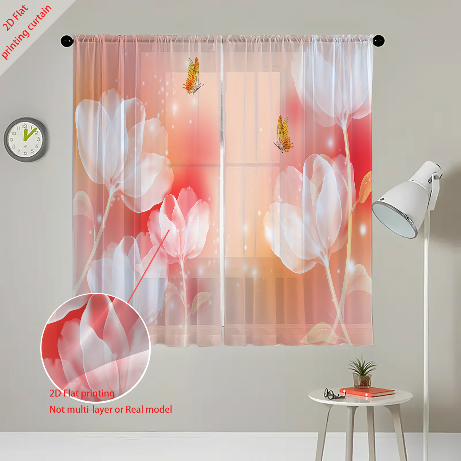 Lila Blumen Bedruckter Transpa – Home Office Windows Bewertung und Preis