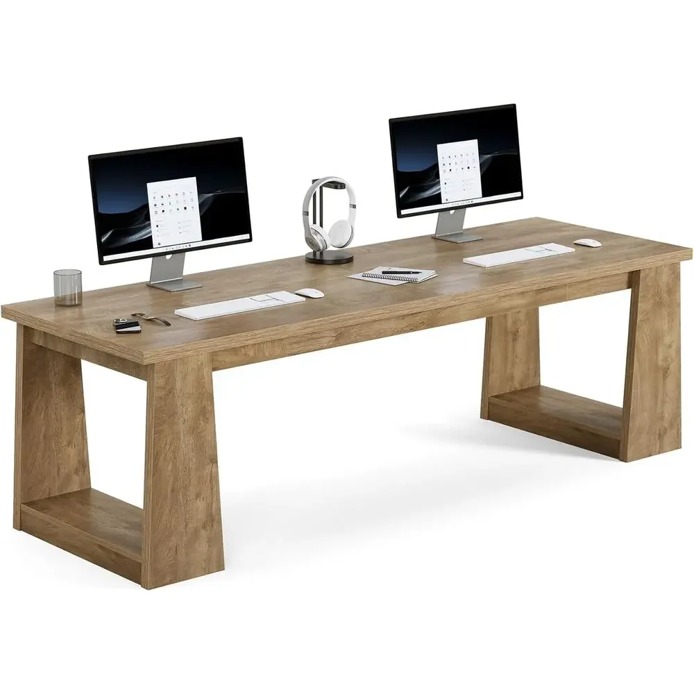 Rustikaler brauner Schreibtisc – Home Office With Two Desks Bewertung und Preis
