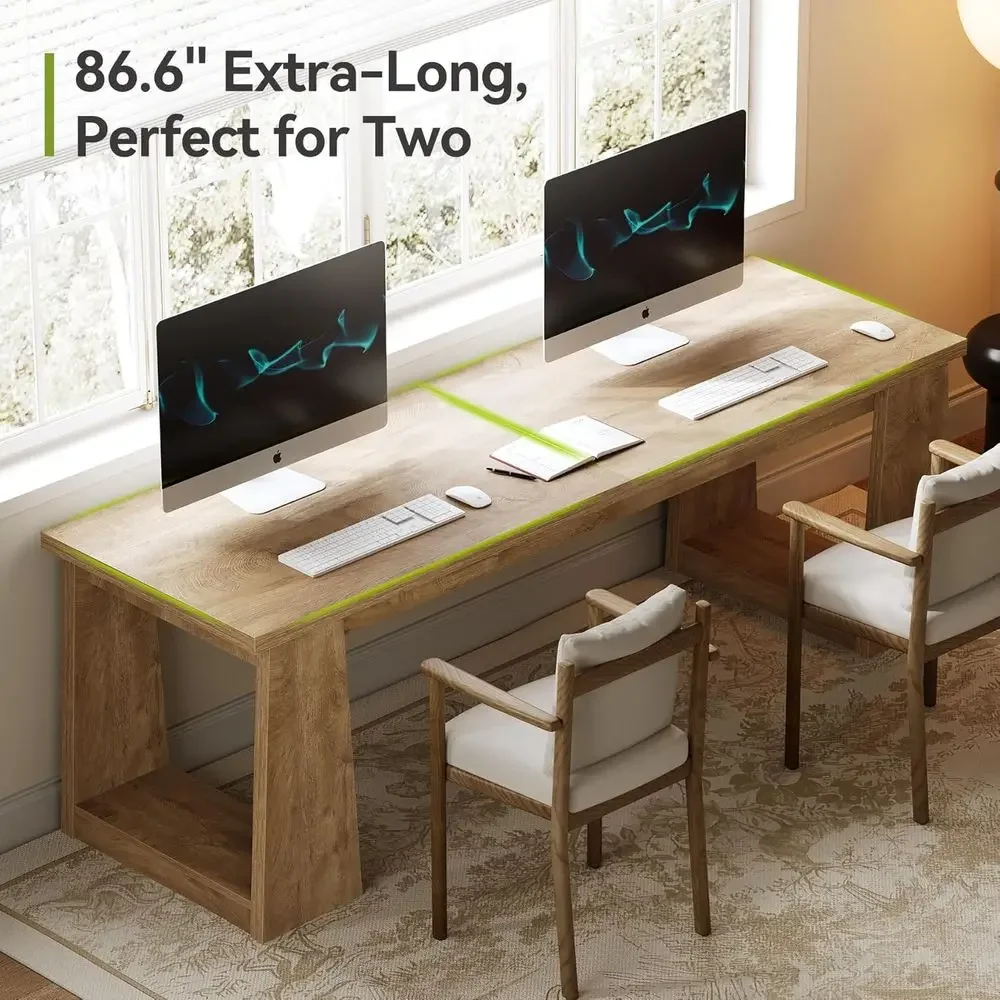 Rustikaler brauner Schreibtisc – Home Office With Two Desks Bewertung und Preis