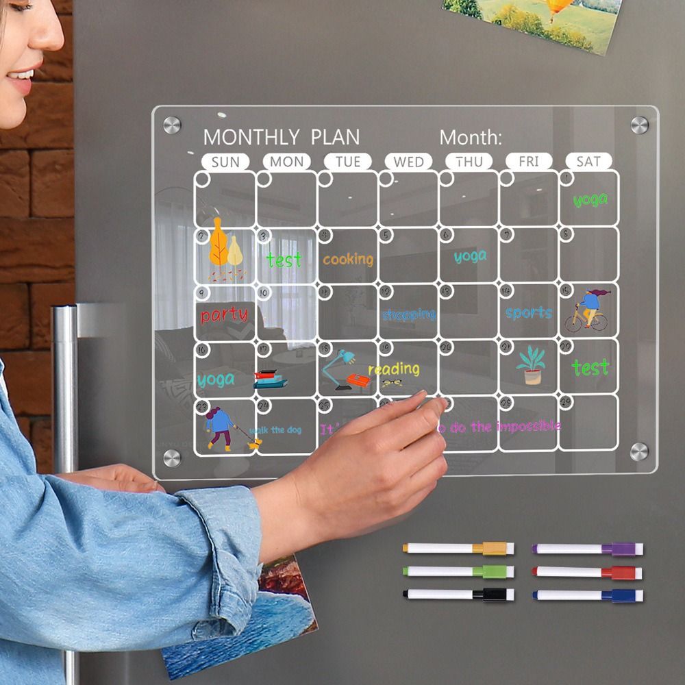 Löschbare 6-Marker, Acryl-Wisc – Magnetic Calendar Board Bewertung und Preis
