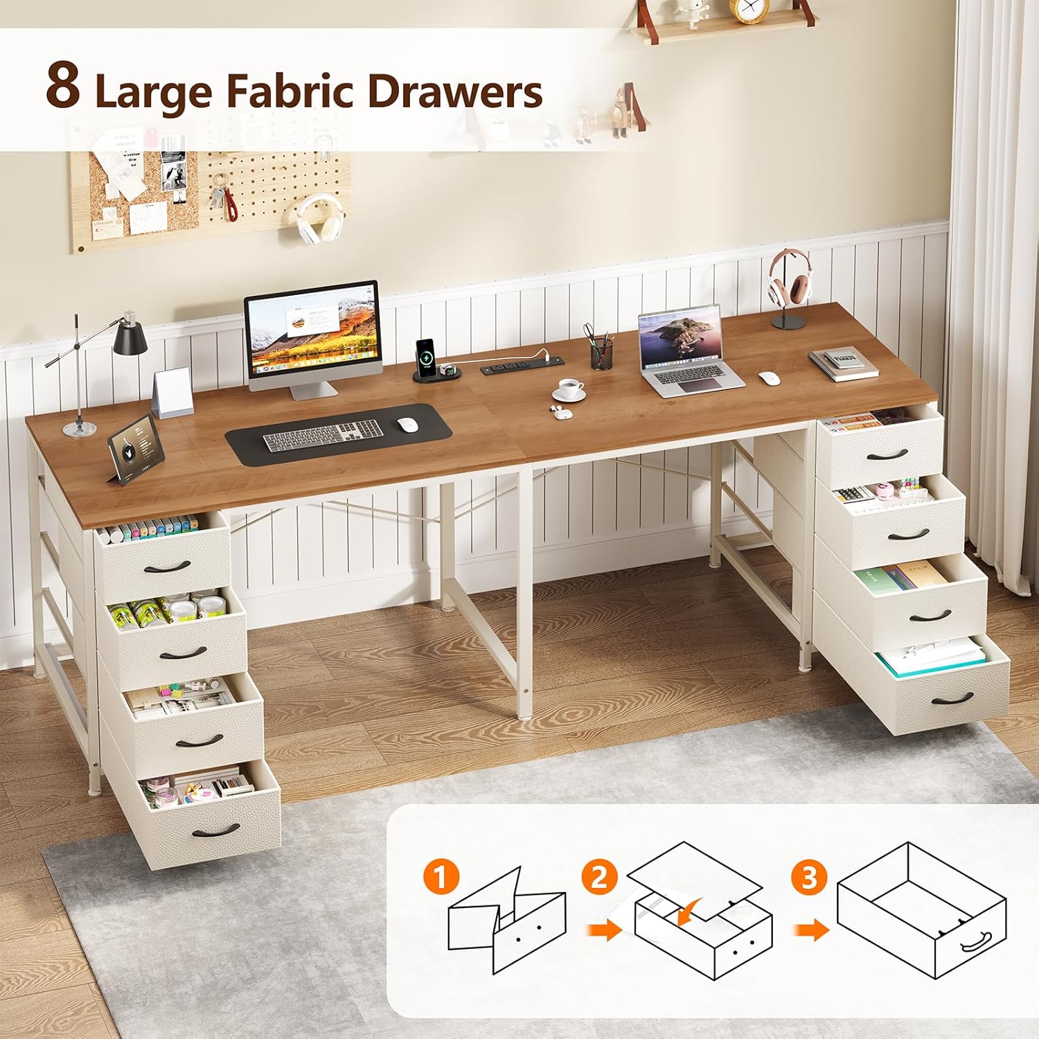2-Personen-Schreibtisch mit 8  – Home Office With Two Desks Bewertung und Preis
